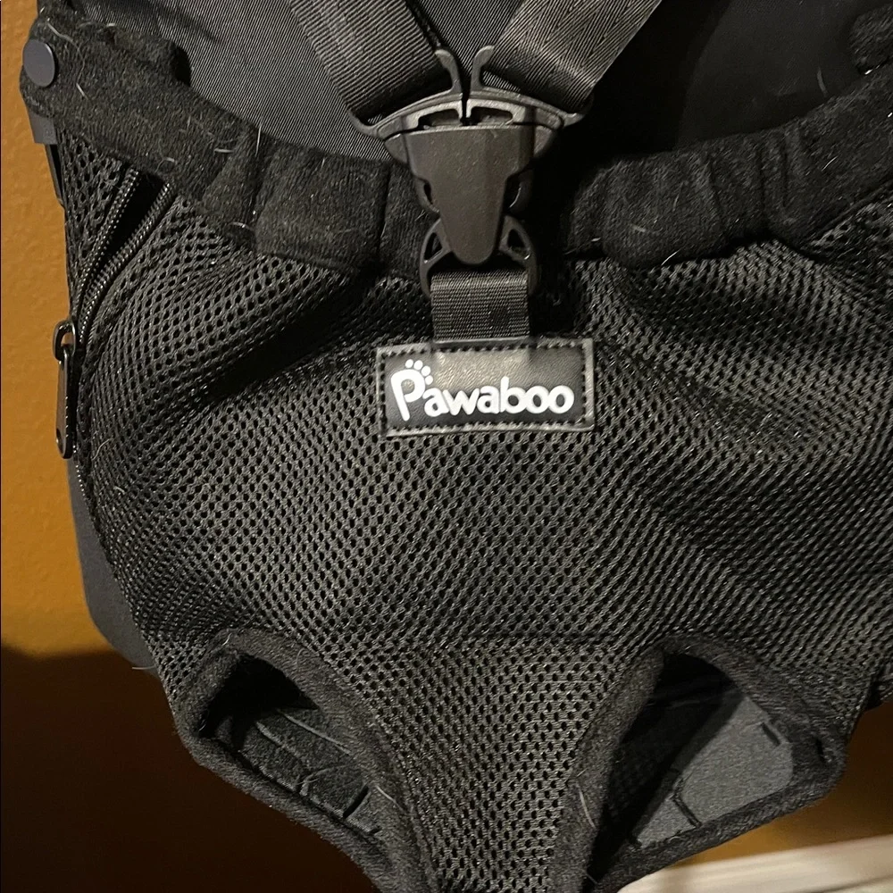 Black dog carrier front